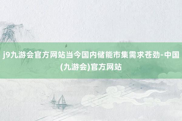 j9九游会官方网站当今国内储能市集需求苍劲-中国(九游会)官方网站