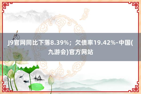 J9官网同比下落8.39%;欠债率19.42%-中国(九游会)官方网站