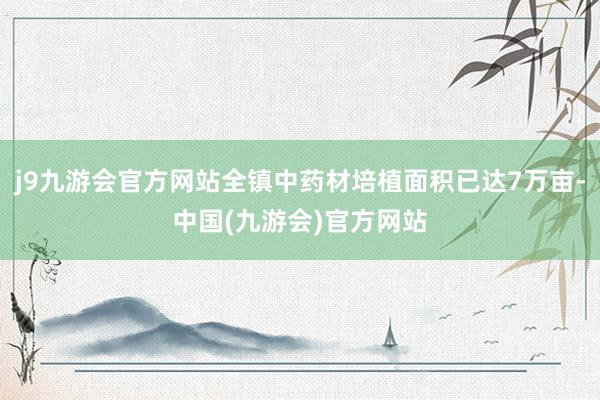 j9九游会官方网站全镇中药材培植面积已达7万亩-中国(九游会)官方网站