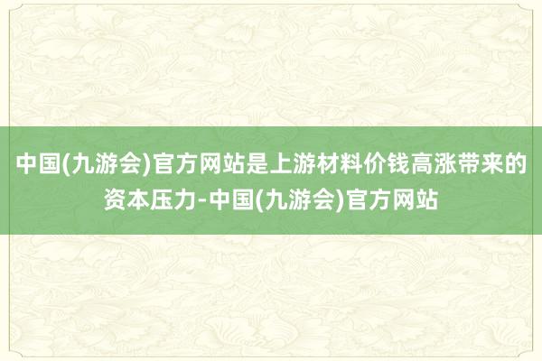 中国(九游会)官方网站是上游材料价钱高涨带来的资本压力-中国(九游会)官方网站